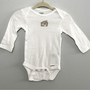 Hand-Embroidered Winter Wonderland Cabin Bodysuit NWOT 3-6M